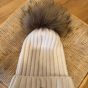 Steffner Beanie Hat with fur pom-pom